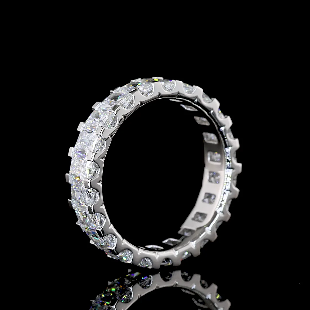 3.36 Cts Platinum Radiant Shape Eternity Band Eternity Band - Image 4