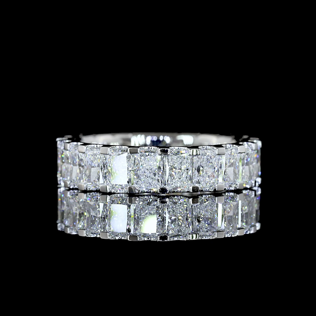 3.36 Cts Platinum Radiant Shape Eternity Band Eternity Band - Video