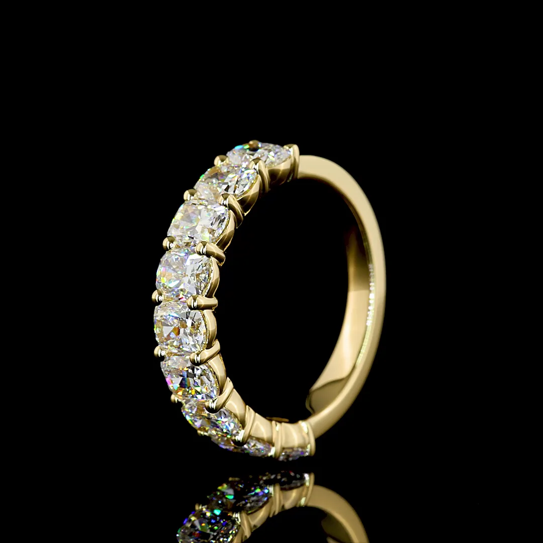 1.89 Cts 14k Yellow Gold Cushion Brilliant Shape Half Eternity Eternity Band - Image 4