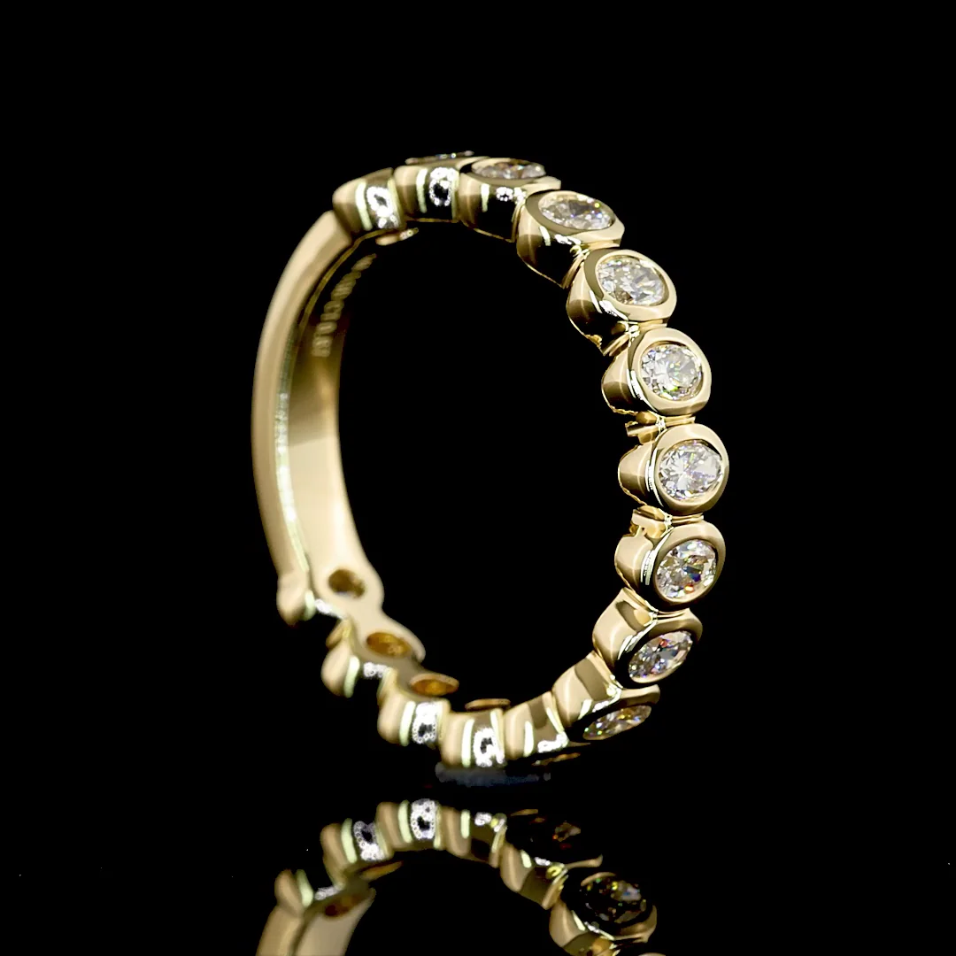 0.67 Cts 14k Yellow Gold Oval Shape 3/4 Band Eternity Band - Image 2