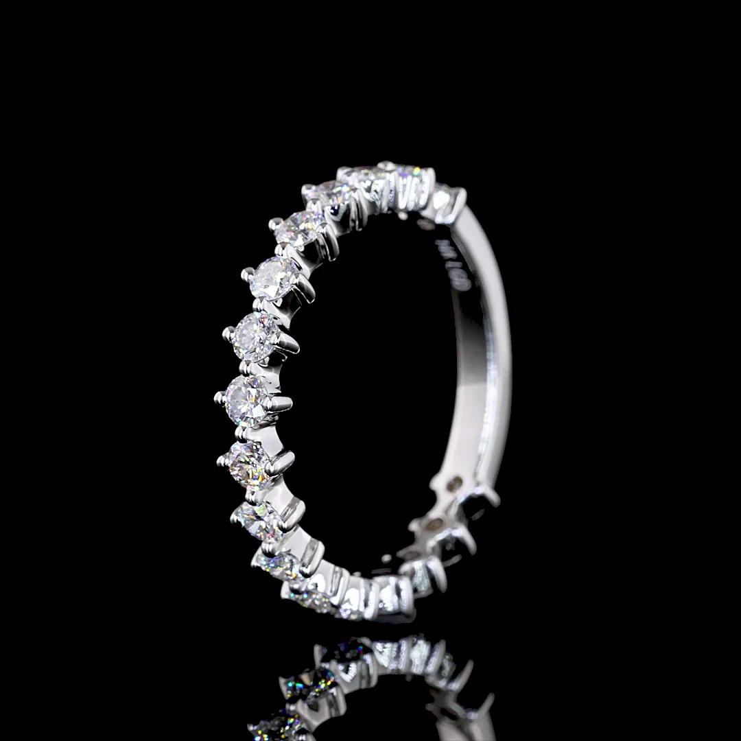 0.68 Cts 14k White Gold Round Shape 3/4 Band Eternity Band - Image 4