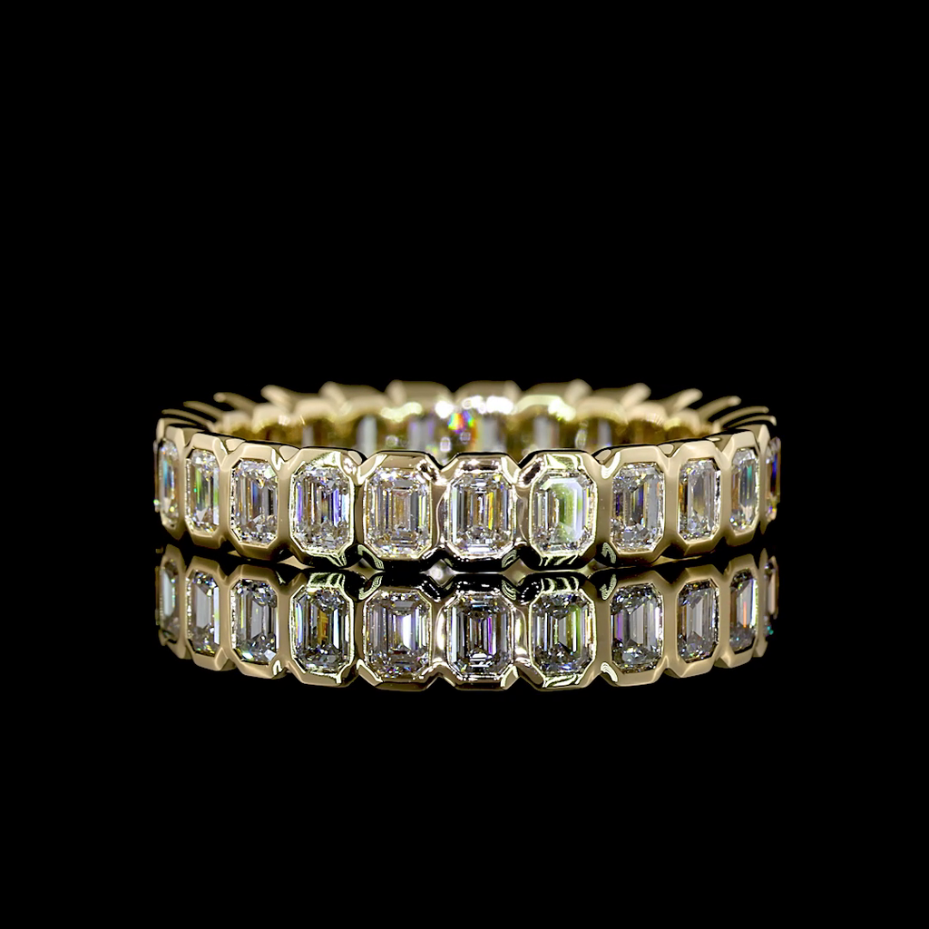 1.7 Cts 14k Yellow Gold Emerald Shape Eternity Band Eternity Band - Video