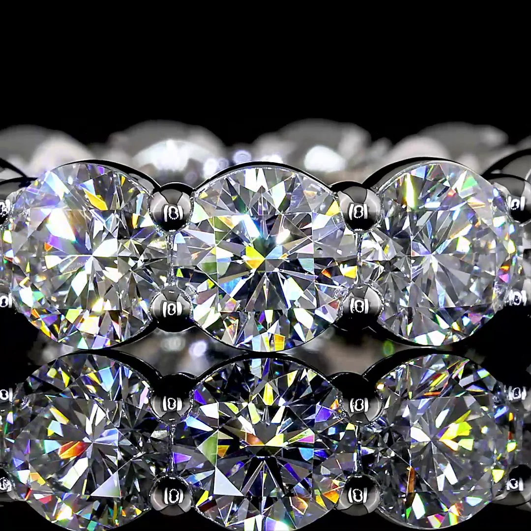 4.38 Cts Platinum Round Shape Eternity Band Eternity Band - Image 3