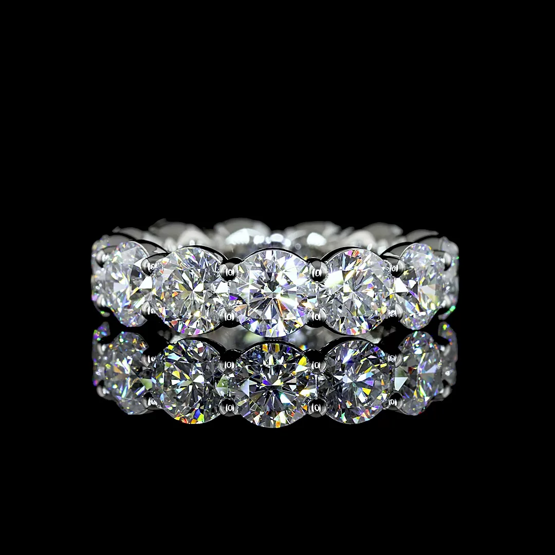 4.38 Cts Platinum Round Shape Eternity Band Eternity Band - Video