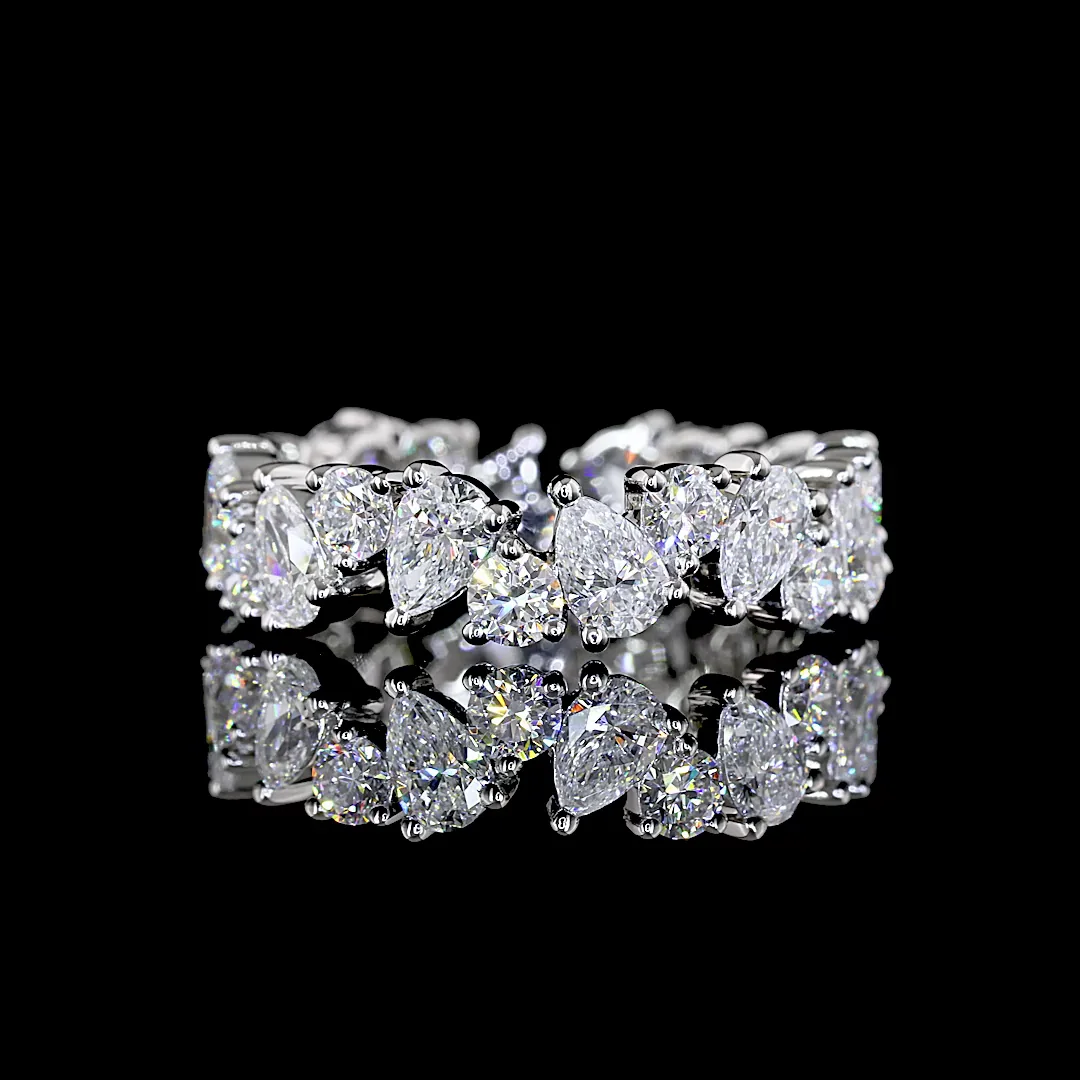 2.14 Cts Platinum Pear Shape Eternity Band Eternity Band - Video
