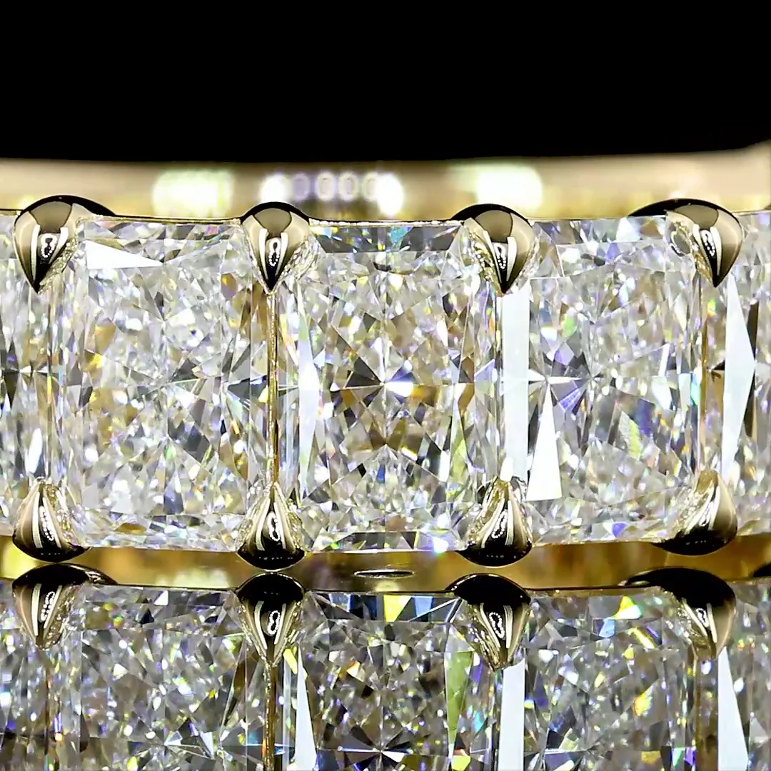 3.56 Cts 14k Yellow Gold Radiant Shape 3/4 Band Eternity Band - Image 3