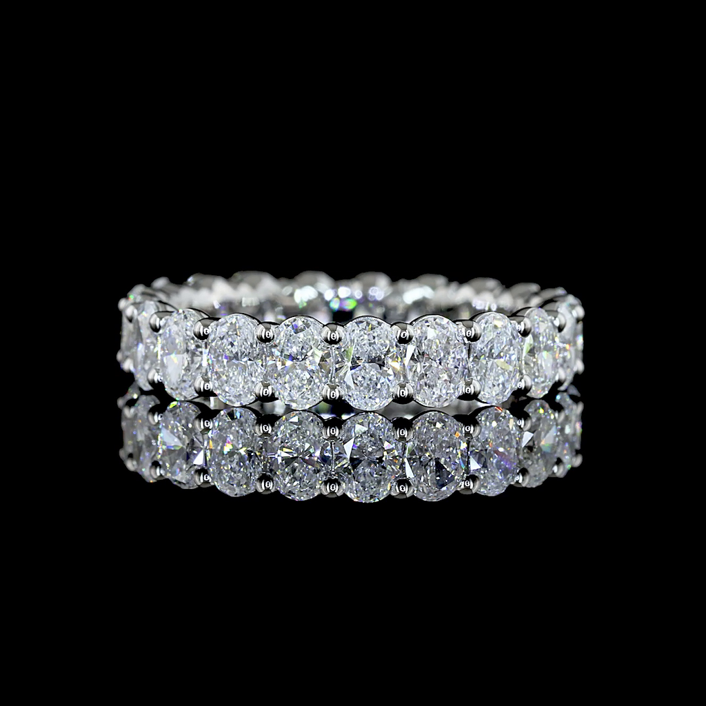 2.69 Cts Platinum Oval Shape Eternity Band Eternity Band - Video
