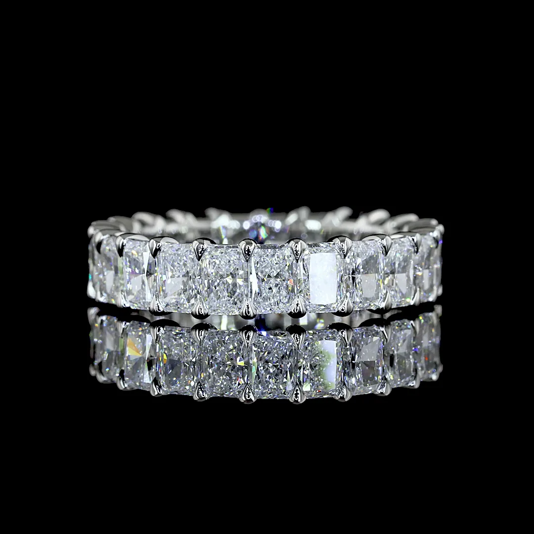 3.45 Cts Platinum Radiant Shape Eternity Band Eternity Band - Video