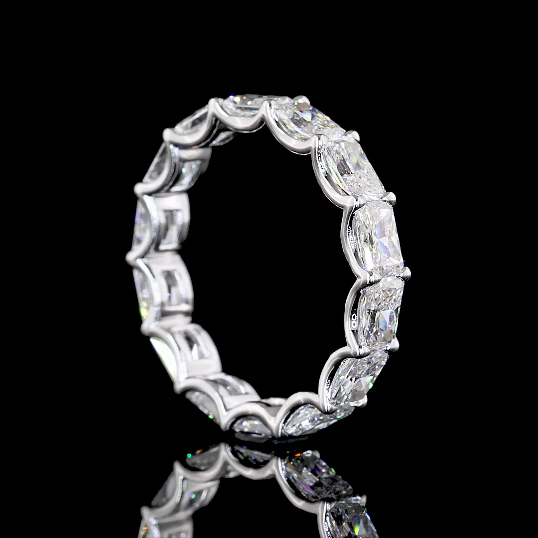 3.08 Cts 14k White Gold Radiant Shape Eternity Band Eternity Band - Image 2