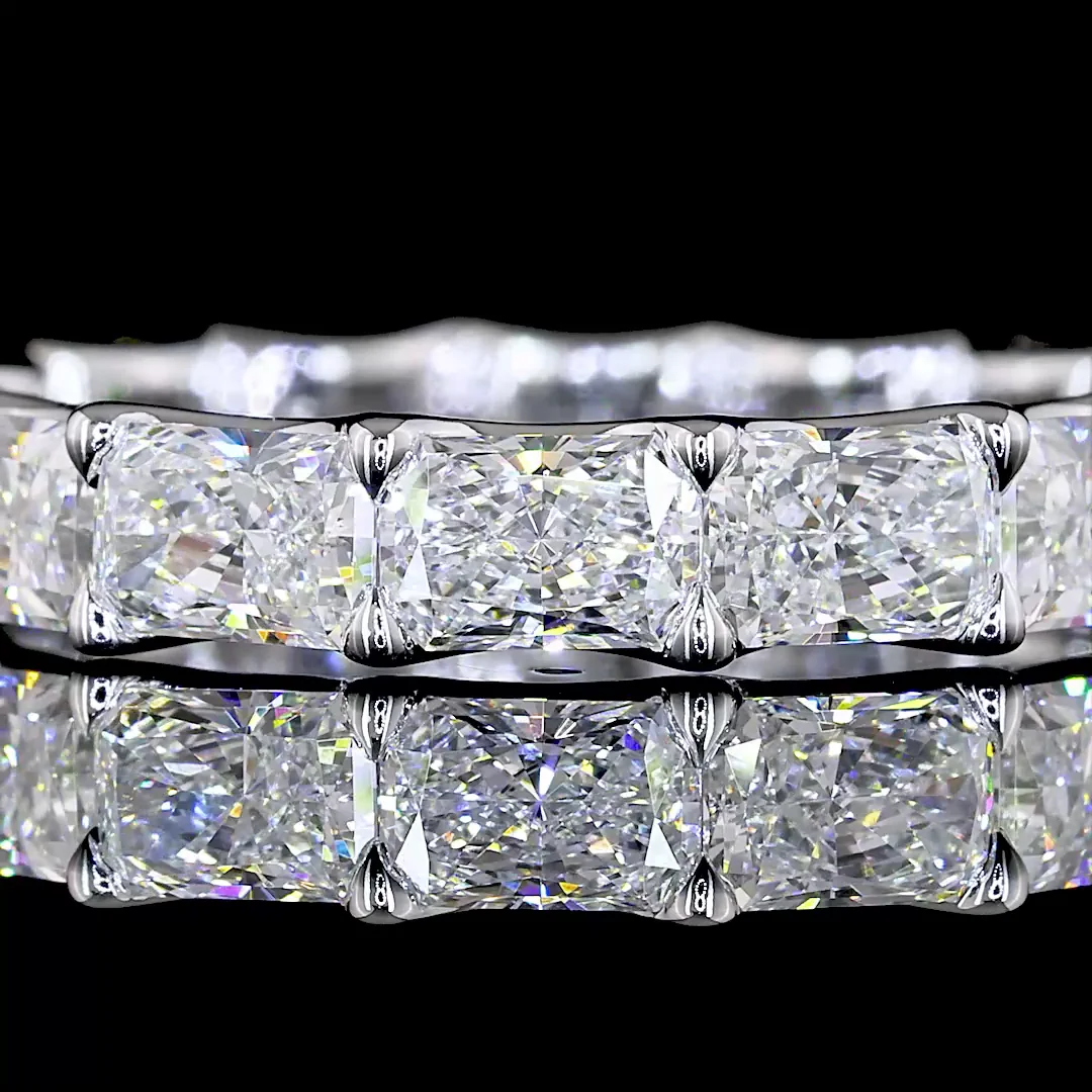 3.08 Cts 14k White Gold Radiant Shape Eternity Band Eternity Band - Image 3
