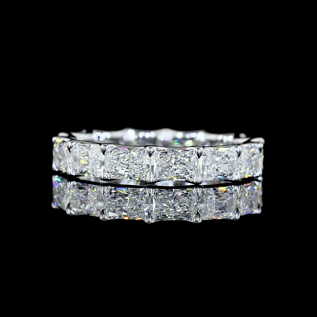 3.08 Cts 14k White Gold Radiant Shape Eternity Band Eternity Band - Video
