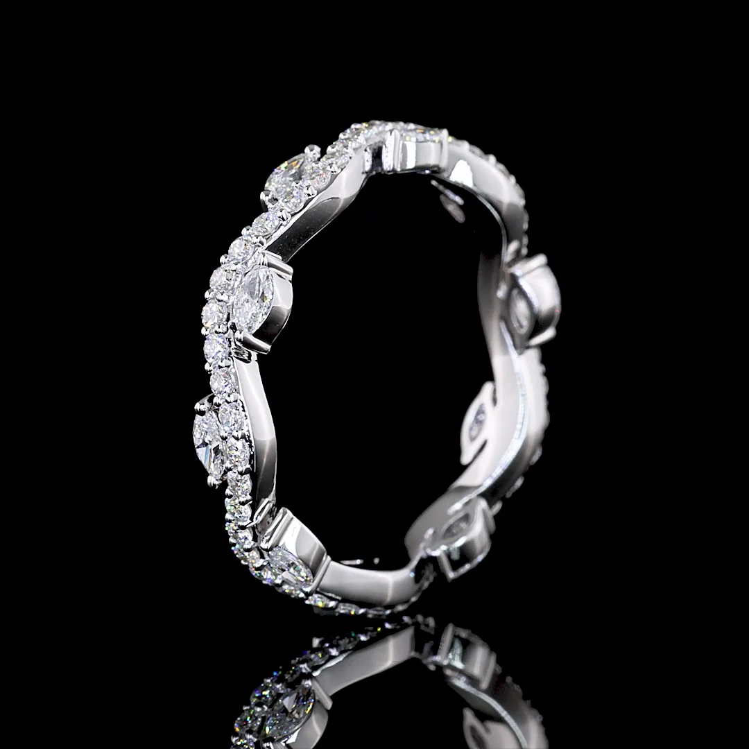 0.81 Cts 18k White Gold Mix Shape Special Eternity Band - Image 4