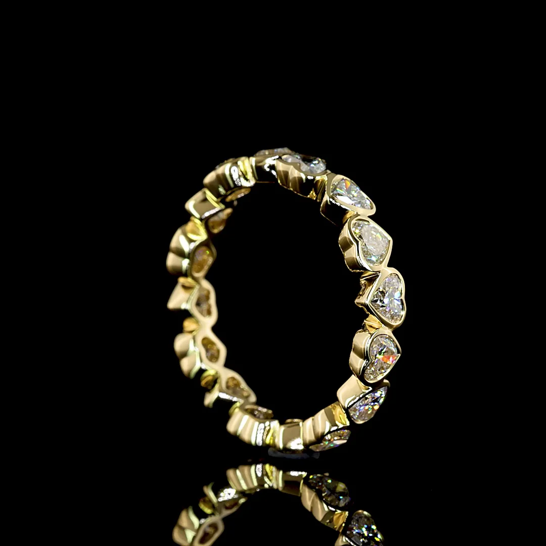 2.23 Cts 14k Yellow Gold Heart Shape Eternity Band Eternity Band - Image 2