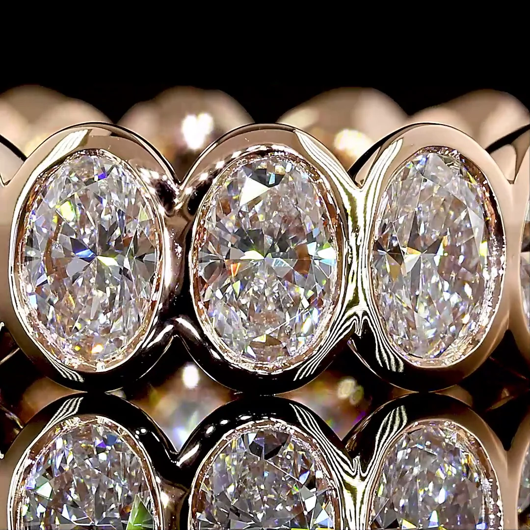 2.77 Cts 14k Rose Gold Oval Shape Eternity Band Eternity Band - Image 3