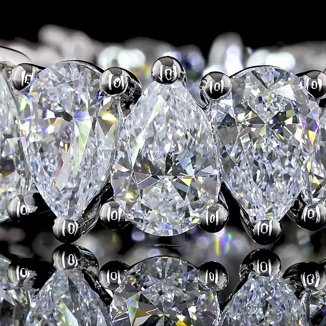 4.56 Cts Platinum Pear Shape Eternity Band Eternity Band - Image 3