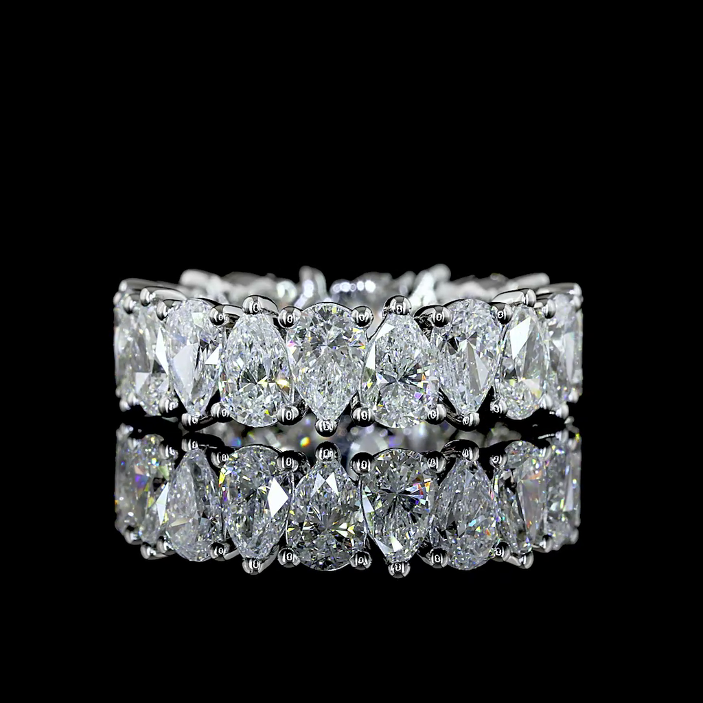 4.56 Cts Platinum Pear Shape Eternity Band Eternity Band - Video