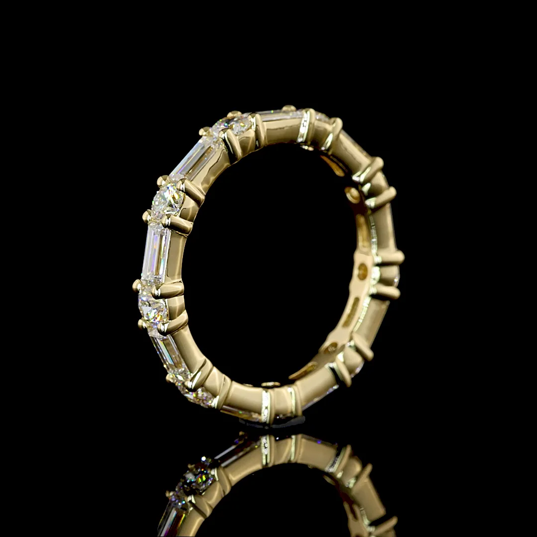 1.37 Cts 14k Yellow Gold Mix Shape Eternity Band Eternity Band - Image 4