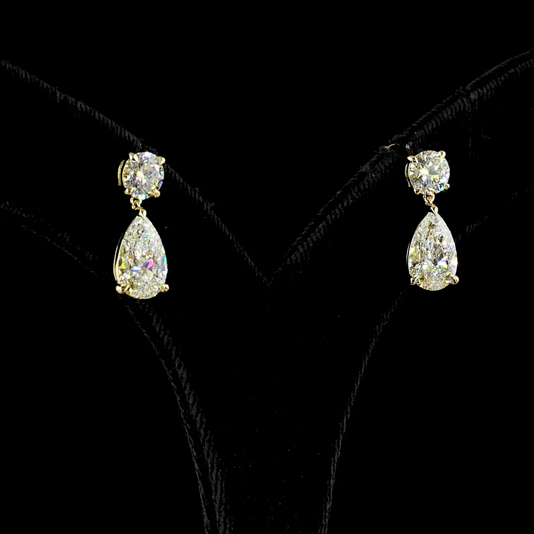 5.02 Cts 14k Yellow Gold Mix Shape Hanging Earring - Image 2