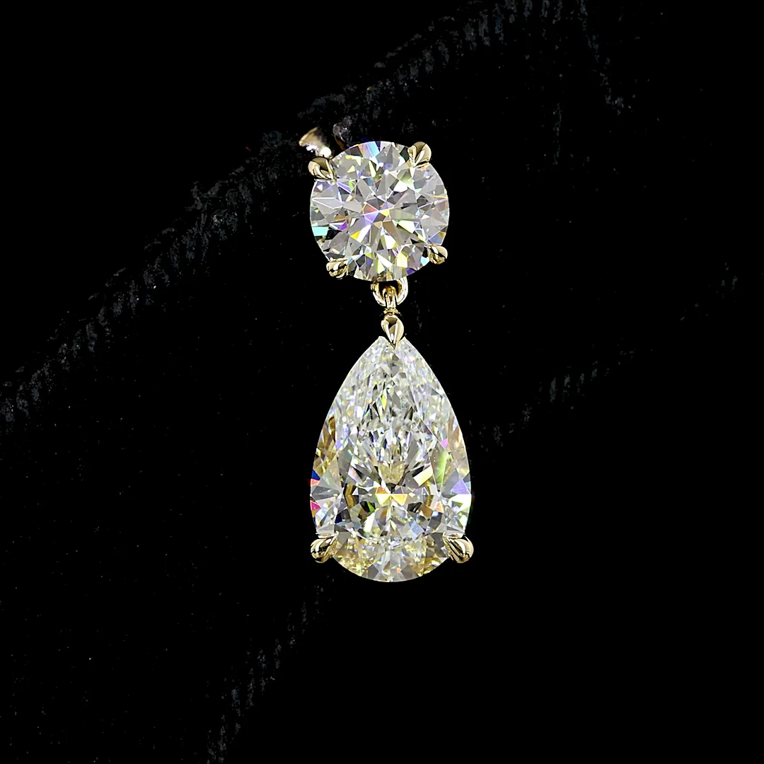 5.02 Cts 14k Yellow Gold Mix Shape Hanging Earring - Image 3