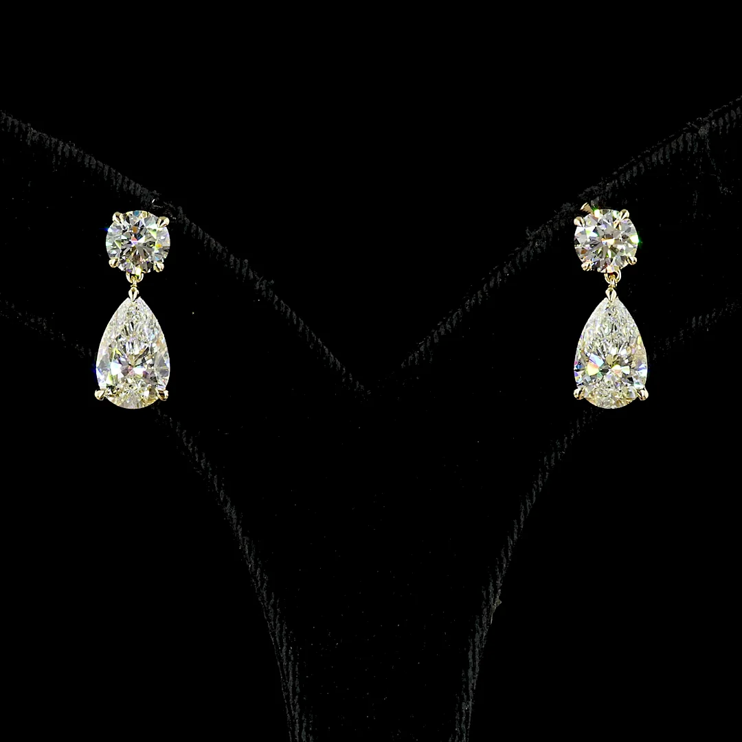 5.02 Cts 14k Yellow Gold Mix Shape Hanging Earring - Video