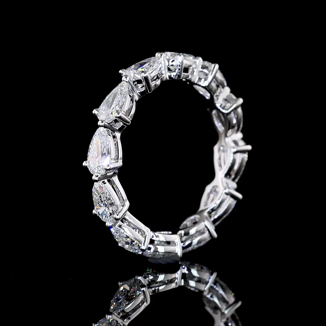 1.87 Cts 14k White Gold Pear Shape Eternity Band Eternity Band - Image 4
