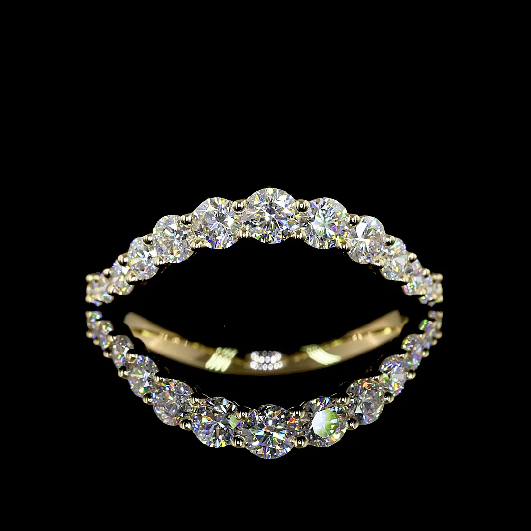 0.8 Cts 14k Yellow Gold Round Shape Eternity Band Eternity Band - Video