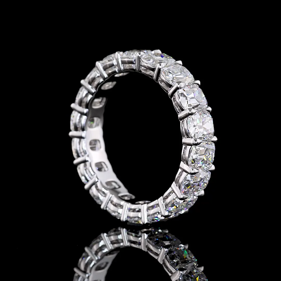 6.81 Cts 14k White Gold Antique Cushion Shape Eternity Band Eternity Band - Image 2