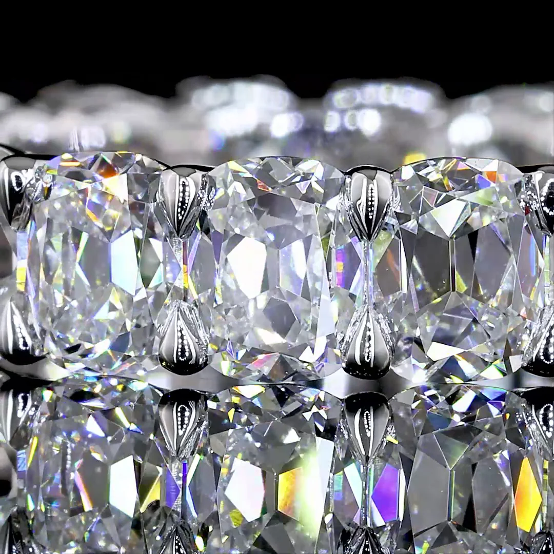 6.81 Cts 14k White Gold Antique Cushion Shape Eternity Band Eternity Band - Image 3