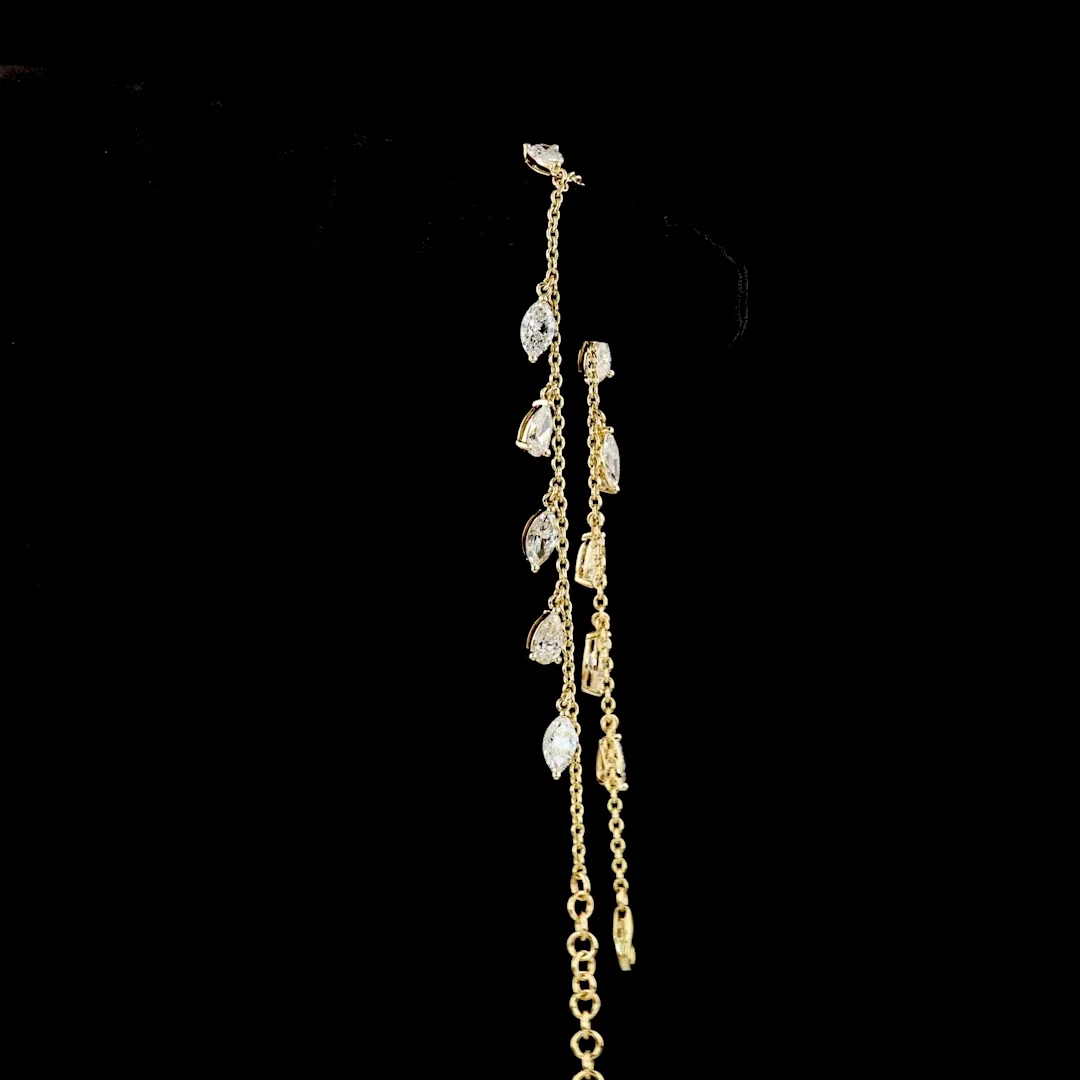 5.02 Cts 14k Yellow Gold Mix Shape Station Bracelet - Image 3