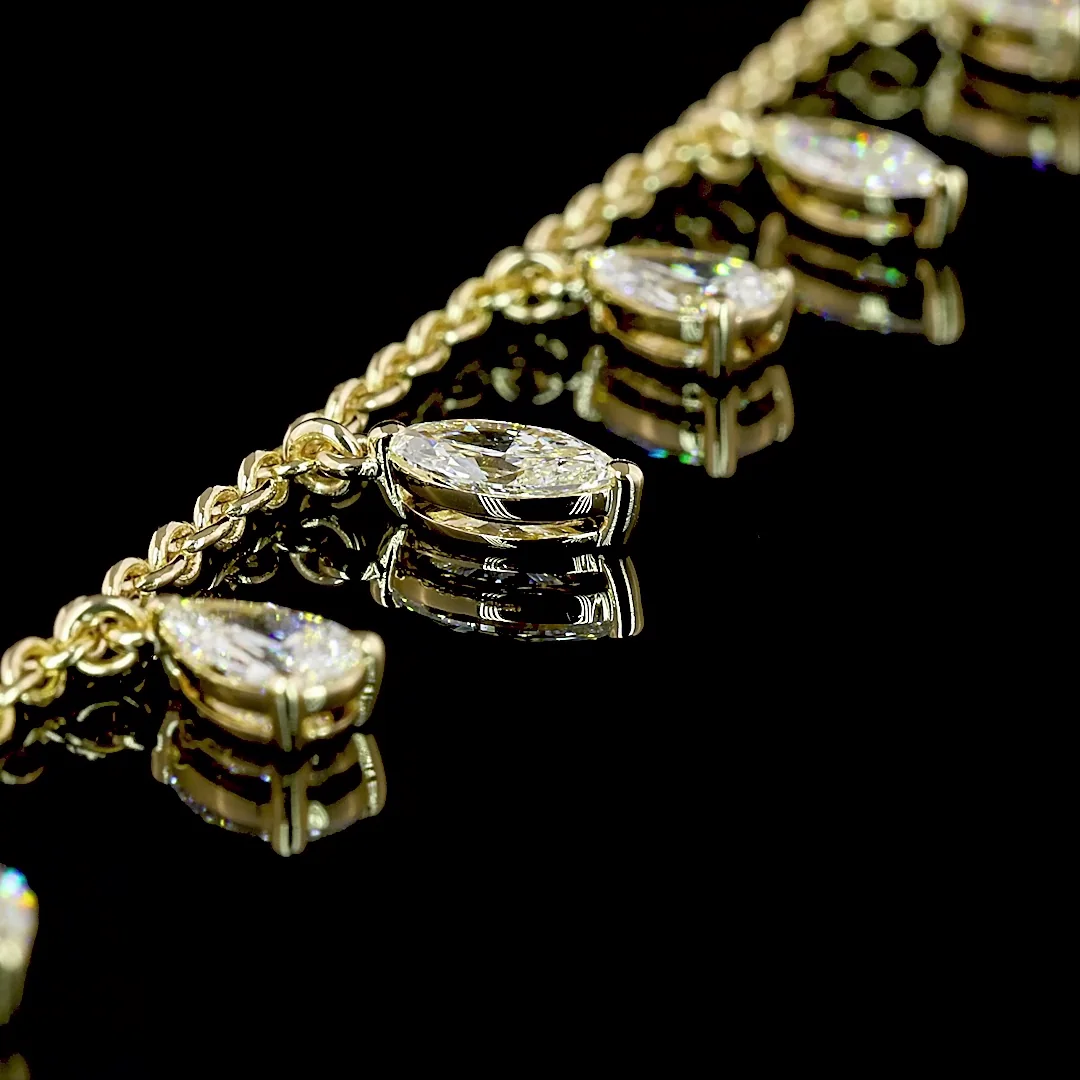 2.57 Cts 14k Yellow Gold Mix Shape Station Bracelet - Image 2