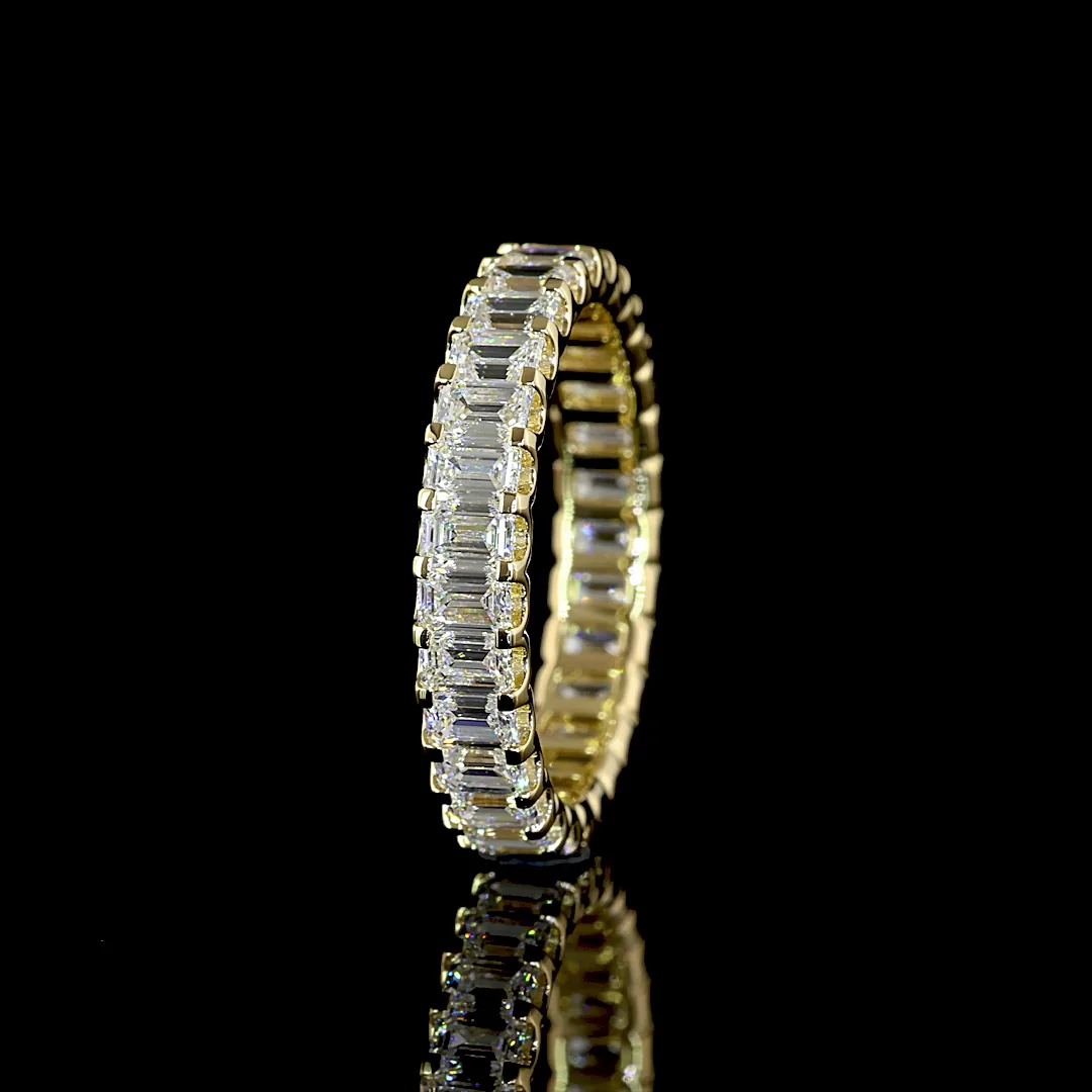 2.92 Cts 14k Yellow Gold Emerald Shape Eternity Band Eternity Band - Image 4
