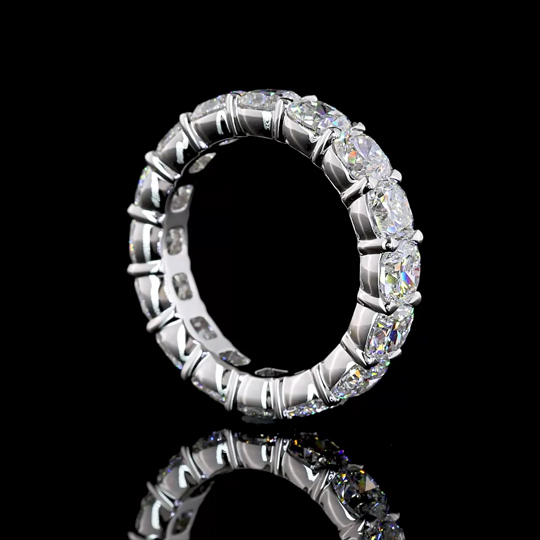 5.65 Cts 14k White Gold Square Cushion Brilliant Shape Eternity Band Eternity Band - Image 2
