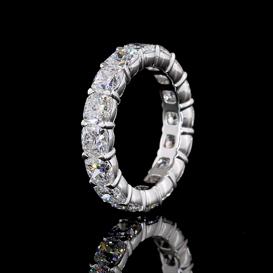 5.65 Cts 14k White Gold Square Cushion Brilliant Shape Eternity Band Eternity Band - Image 4