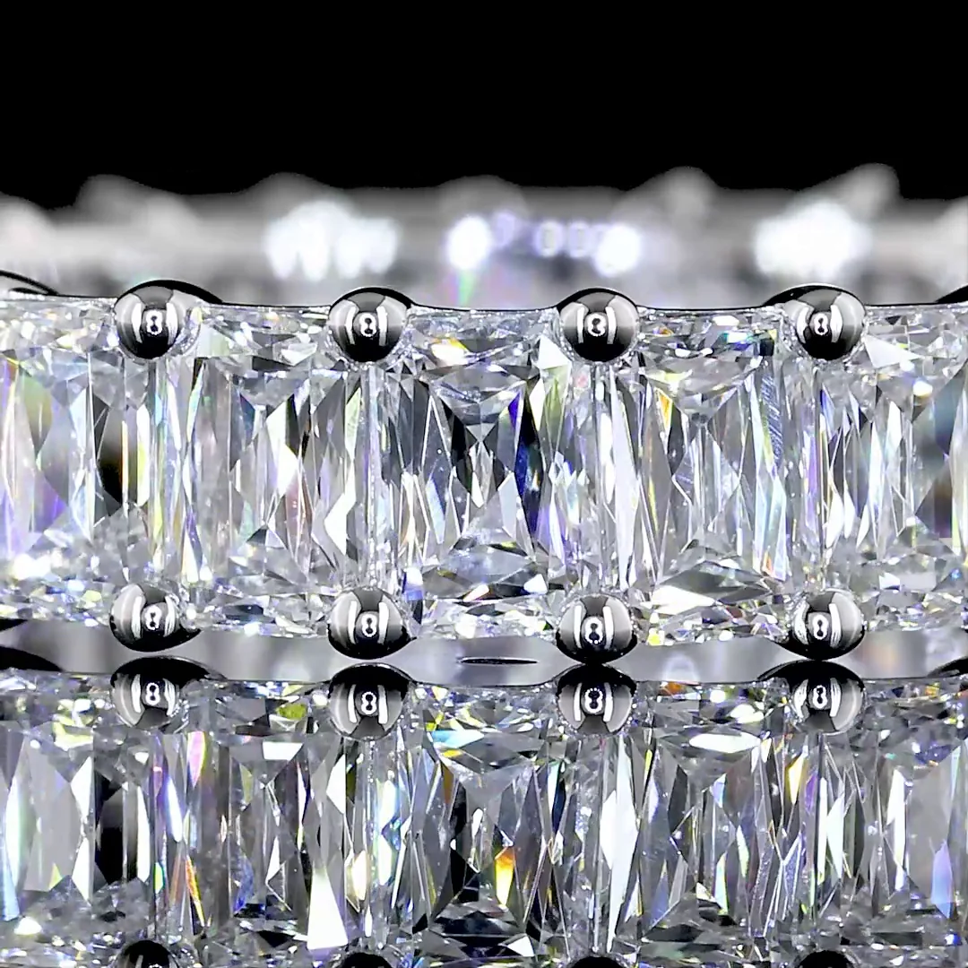 3.39 Cts 14k White Gold Radiant Modified Shape Eternity Band Eternity Band - Image 3