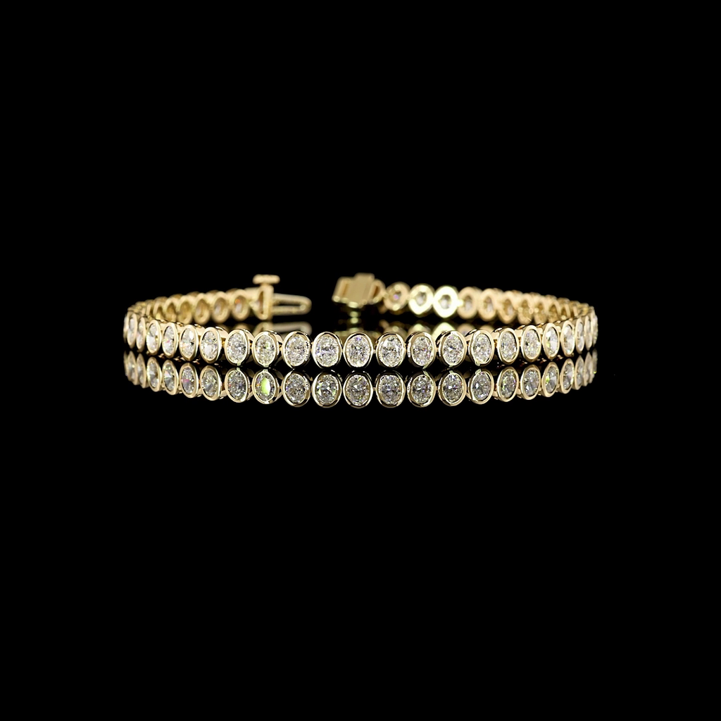 4.57 Cts 14k Yellow Gold Oval Shape Tennis Bracelet - Video