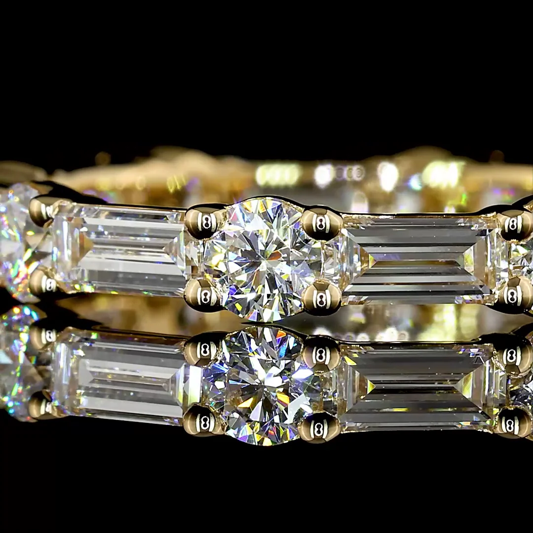 1.54 Cts 18k Yellow Gold Mix Shape Eternity Band Eternity Band - Image 3