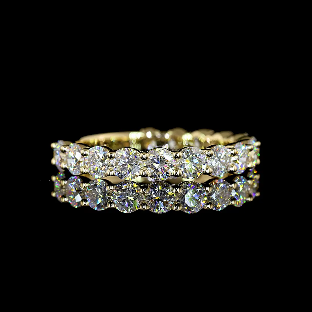 1.53 Cts 14k Yellow Gold Round Shape 3/4 Band Eternity Band - Video