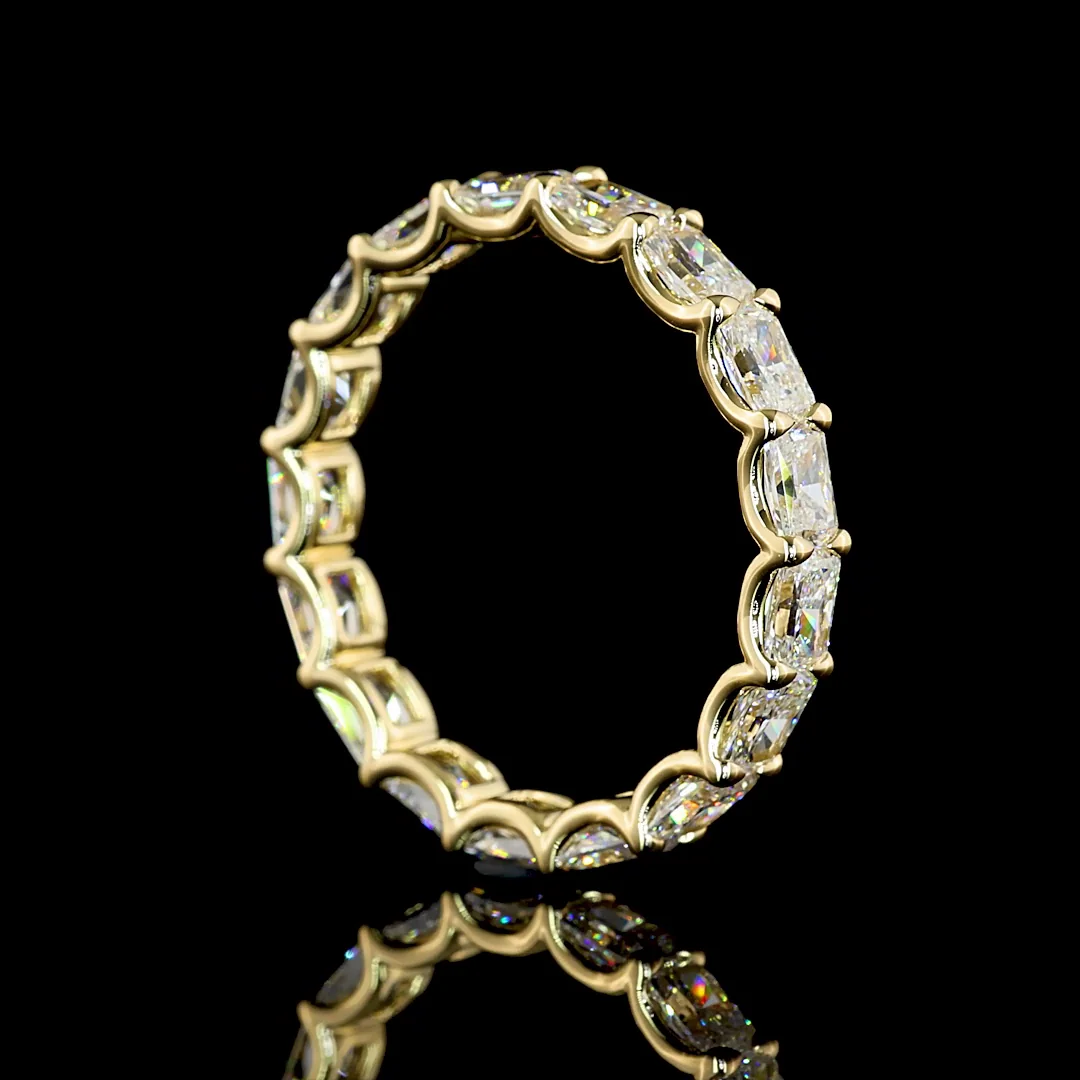 3.72 Cts 14k Yellow Gold Radiant Shape Eternity Band Eternity Band - Image 2