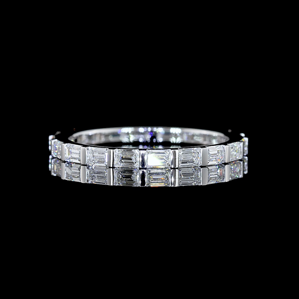 1.15 Cts 14k White Gold Emerald Shape Eternity Band Eternity Band - Video