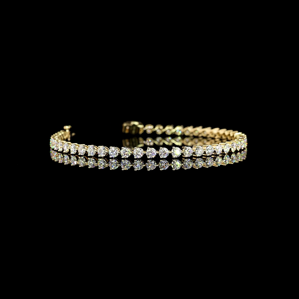 4.64 Cts 14k Yellow Gold Round Shape Tennis Bracelet - Video