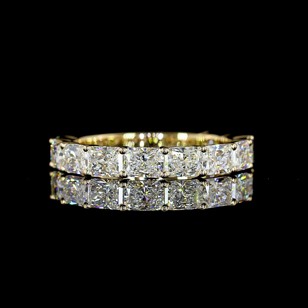 2.33 Cts 14k Yellow Gold Radiant Shape 3/4 Band Eternity Band - Video