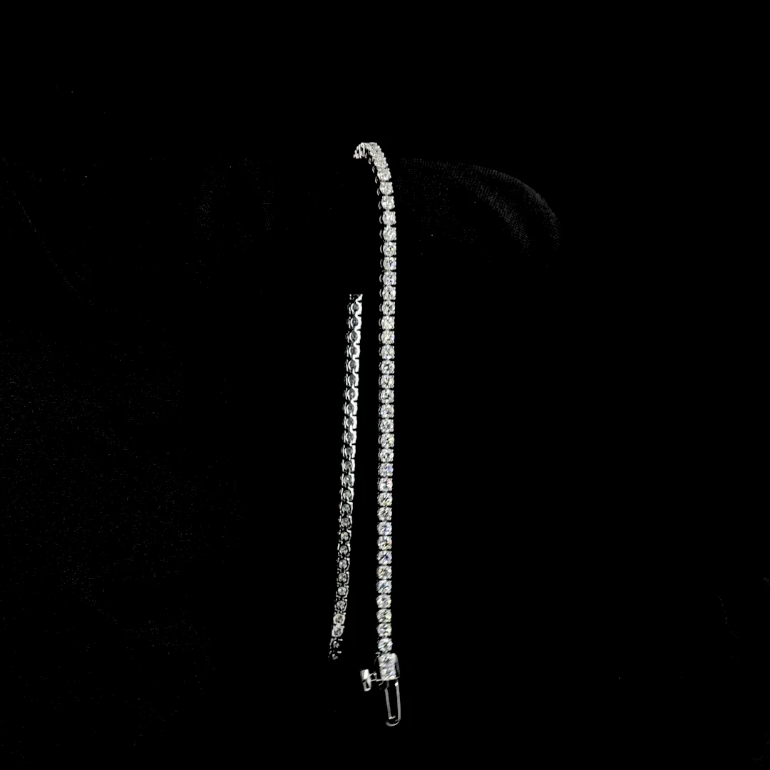 1.85 Cts 14k White Gold Round Shape Tennis Bracelet - Image 3