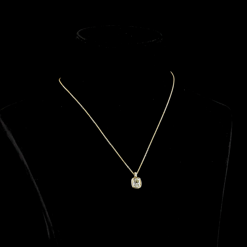 2.36 Cts 14k Yellow Gold Cushion Brilliant Shape Pendant Pendant - Video