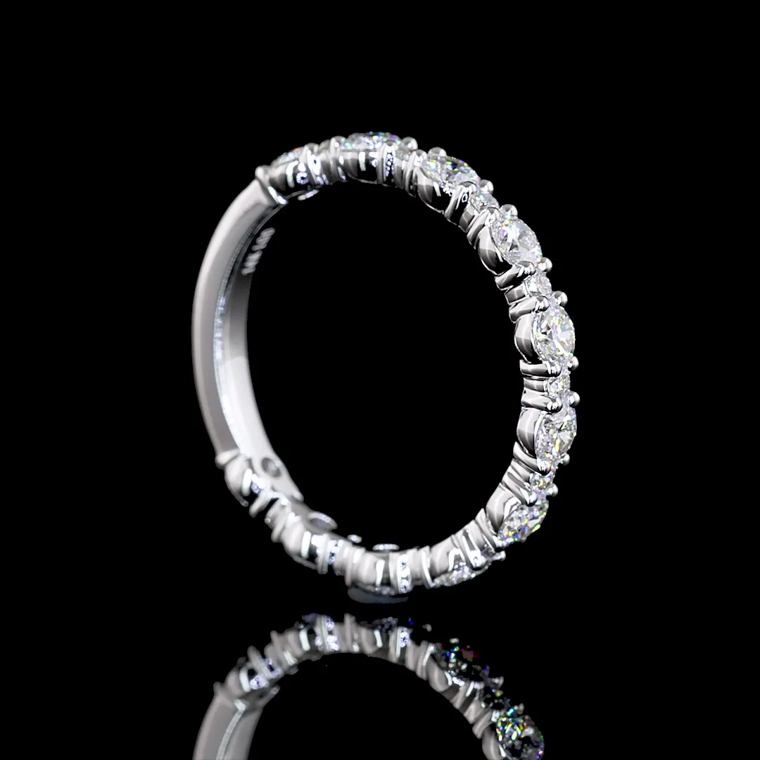 0.94 Cts 14k White Gold Round Shape 3/4 Band Eternity Band - Image 2