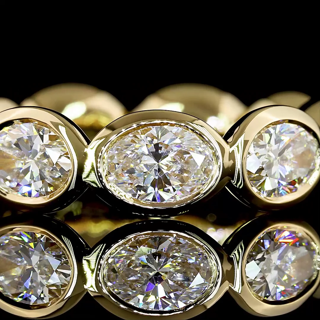 4.69 Cts 14k Yellow Gold Oval Shape Eternity Band Eternity Band - Image 3