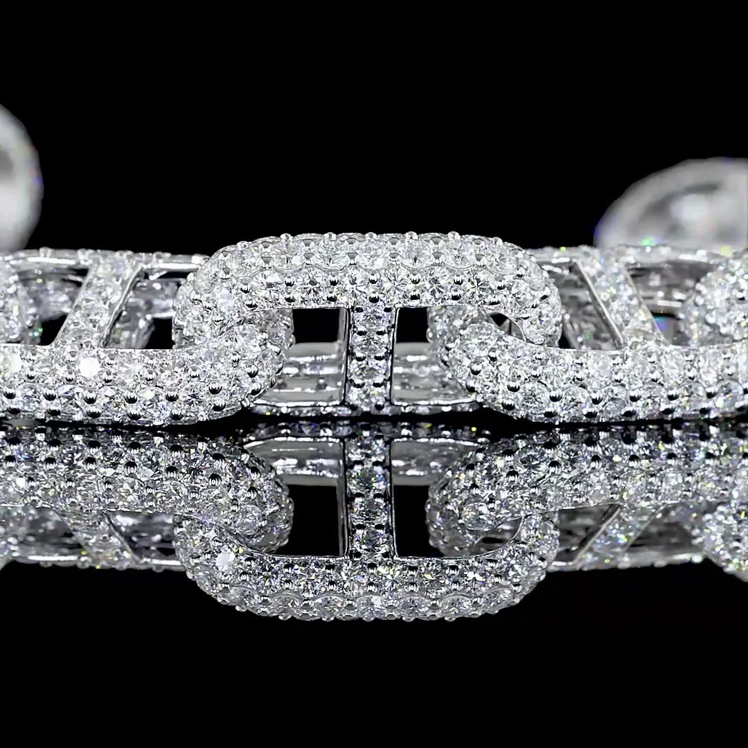 20.41 Cts 14k White Gold Round Shape Special Bracelet - Image 3