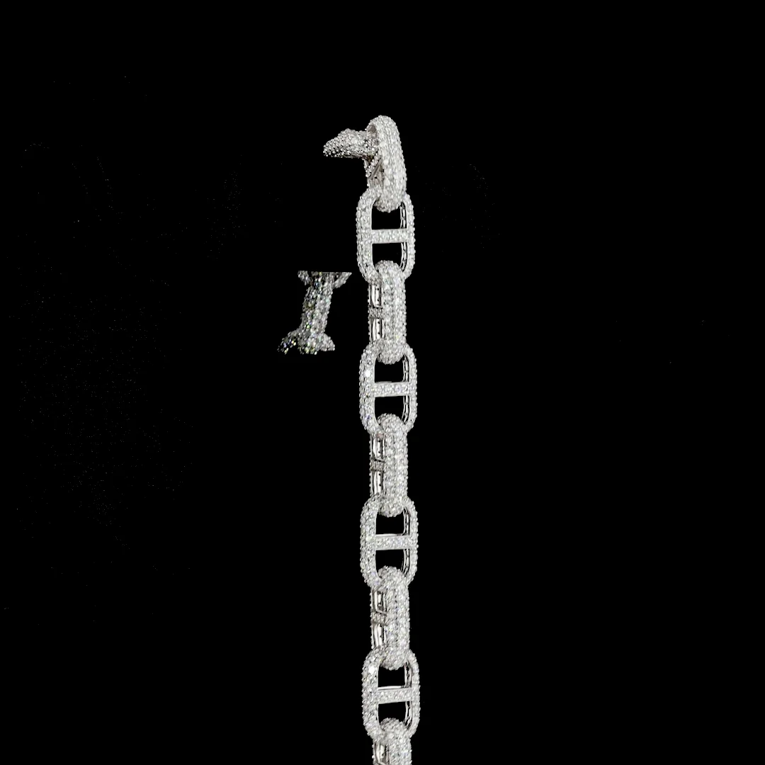 20.41 Cts 14k White Gold Round Shape Special Bracelet - Image 4