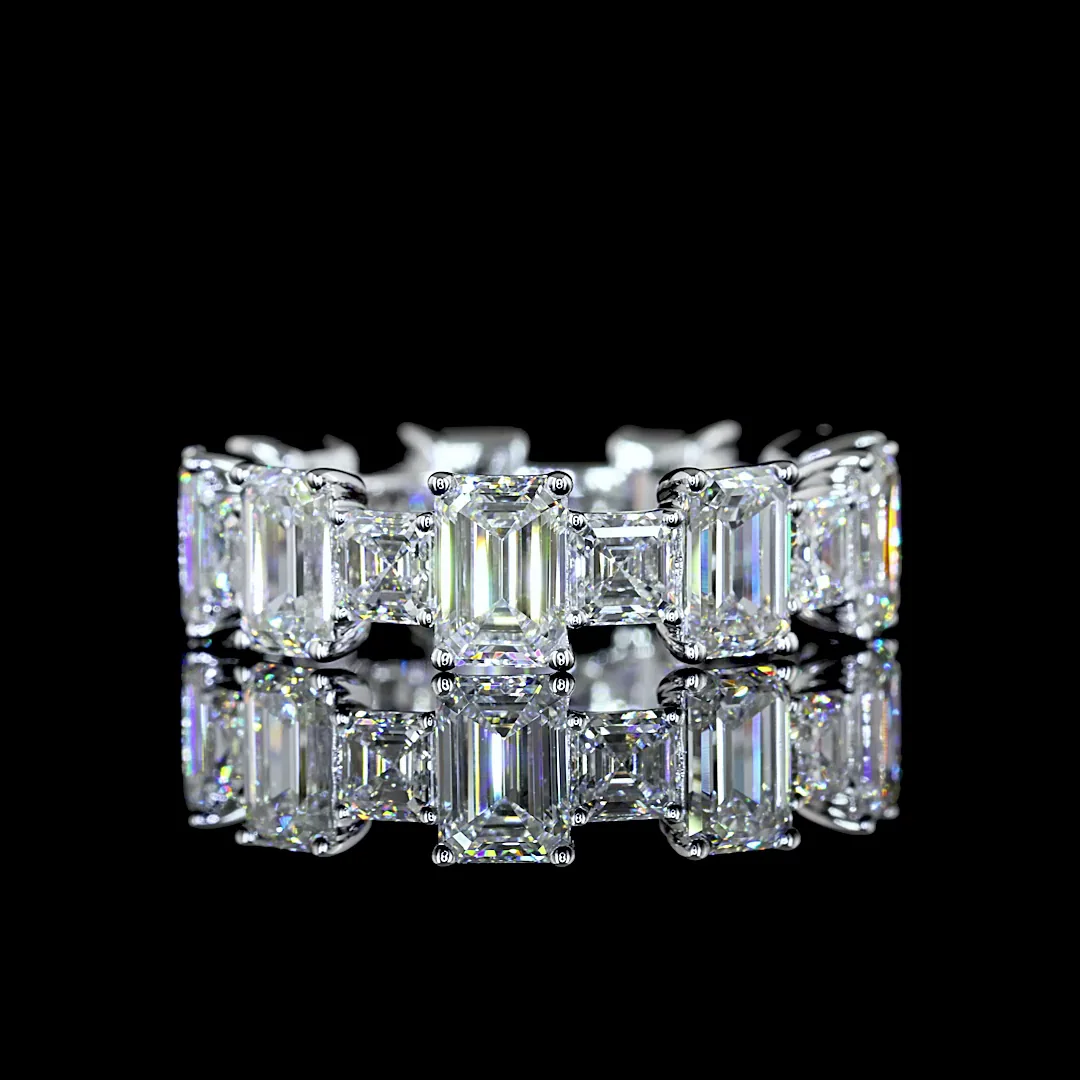 6.33 Cts 14k White Gold Mix Shape Eternity Band Eternity Band - Video
