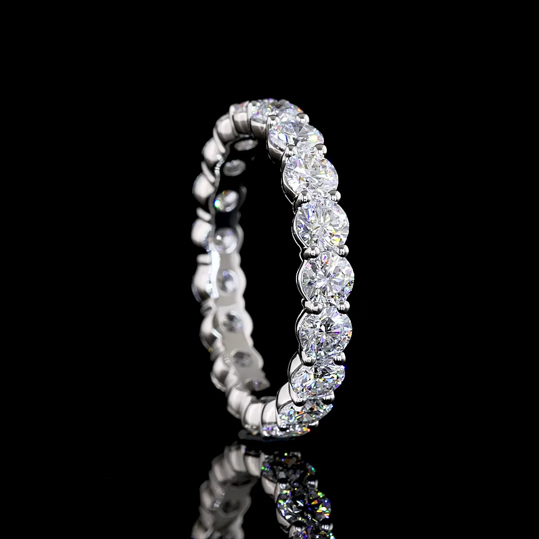 3.03 Cts Platinum Round Shape Eternity Band Eternity Band - Image 2
