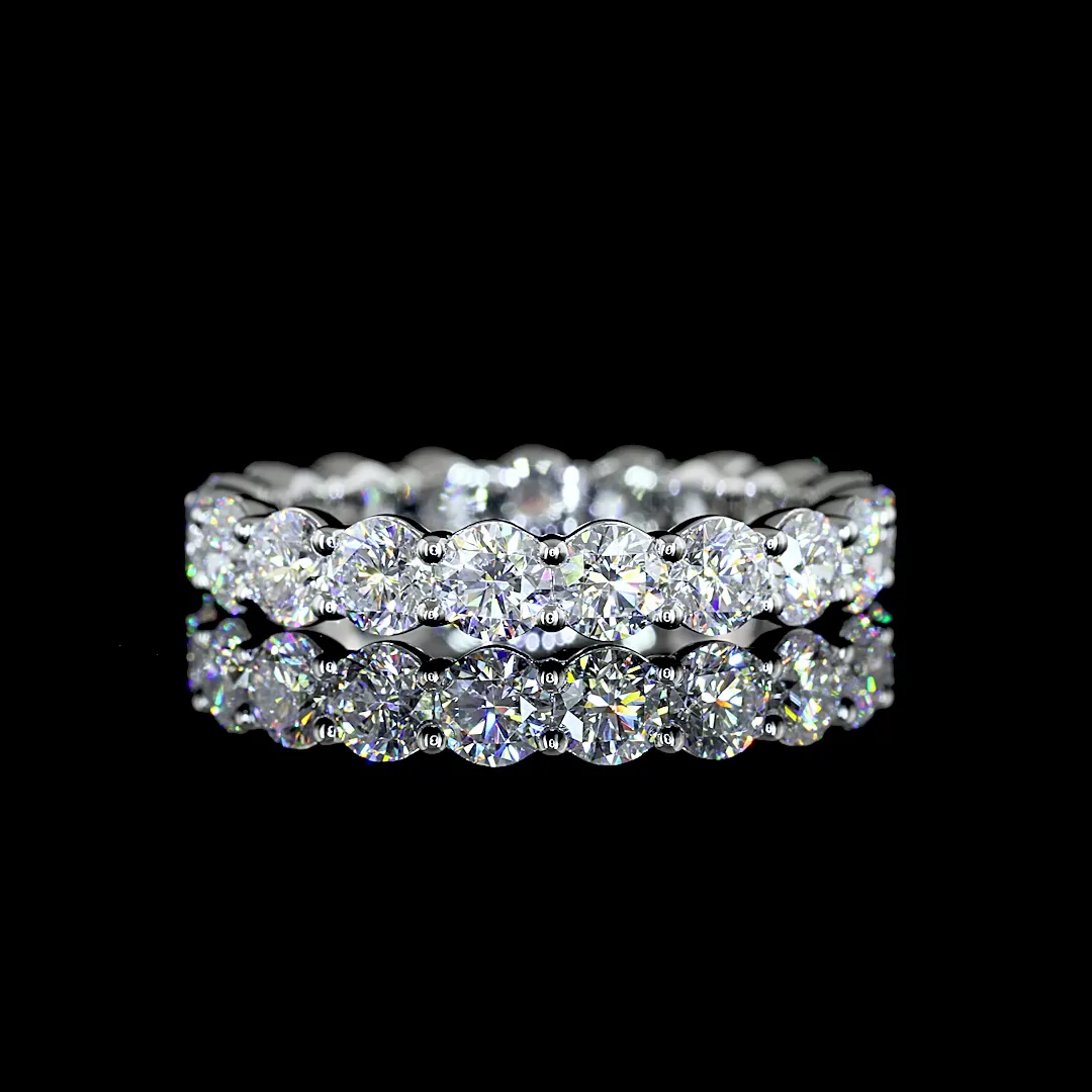 3.03 Cts Platinum Round Shape Eternity Band Eternity Band - Video